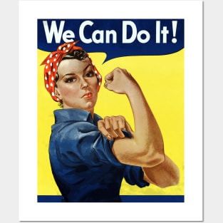 Comic Book Style Restored Rosie The Riveter WWII Print Posters and Art